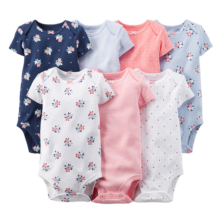 Carter's Short Sleeve Floral Bodysuits 7 piece set | Baby Girl