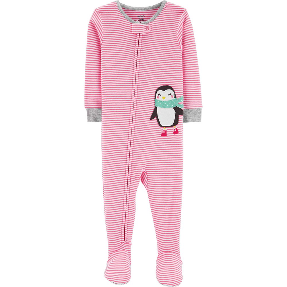 Carter's Girl's Green Striped Koala Bear Cotton Footed Pajama