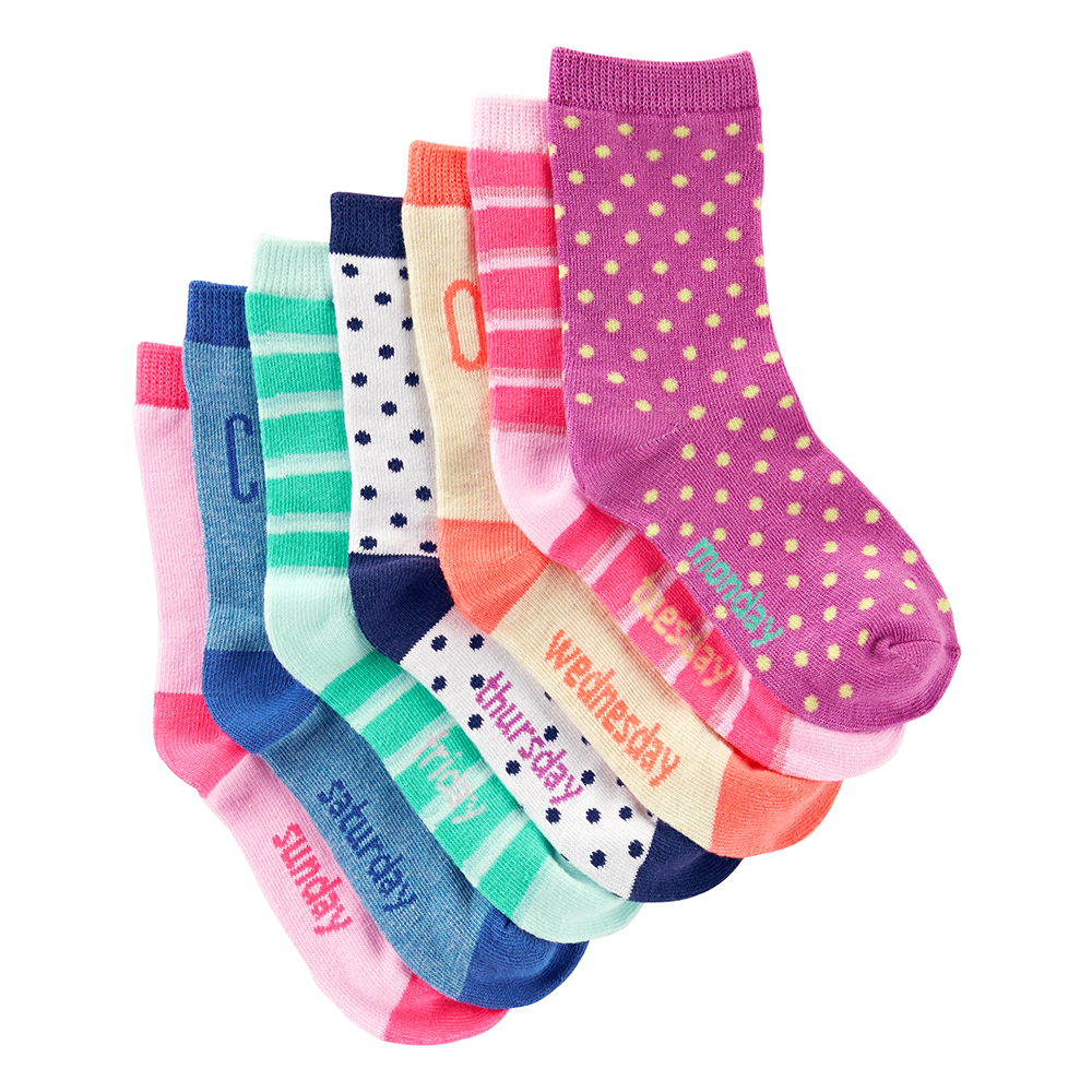 Oshkosh B'gosh 7-pack Weekday Crew Socks 