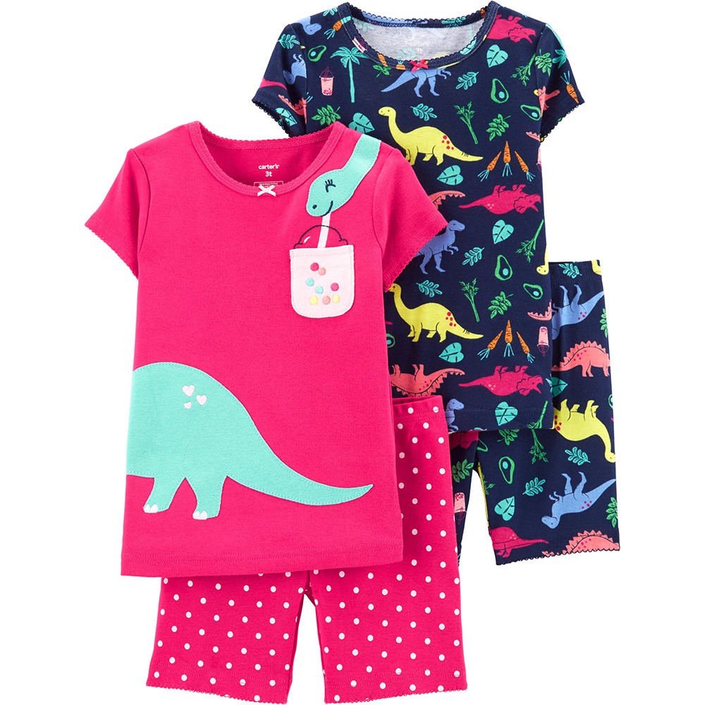 Carters baby girl dinosaur hot sale pajamas