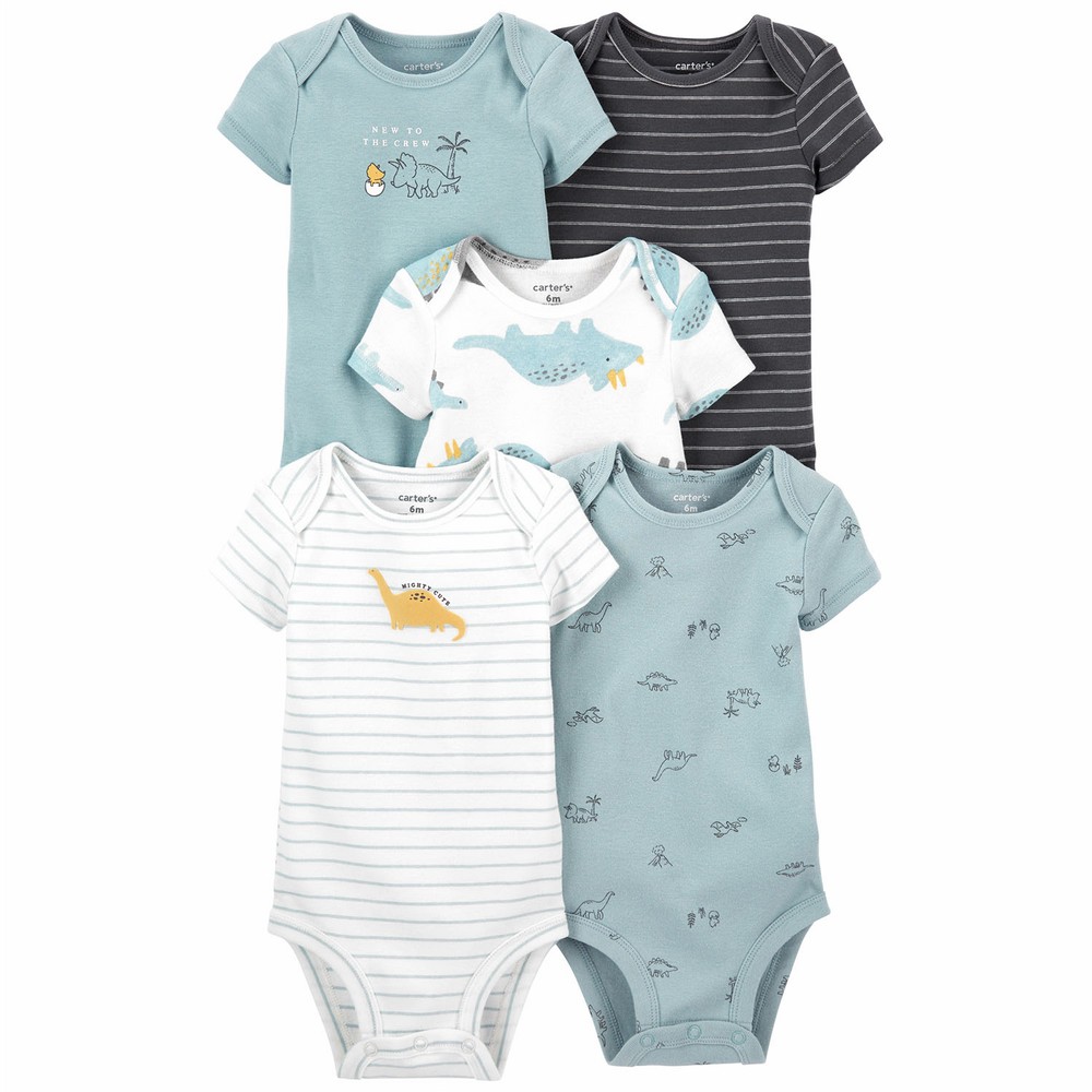 Carter's 5-Pack Dino Original S/S Bodysuits | Baby Boy