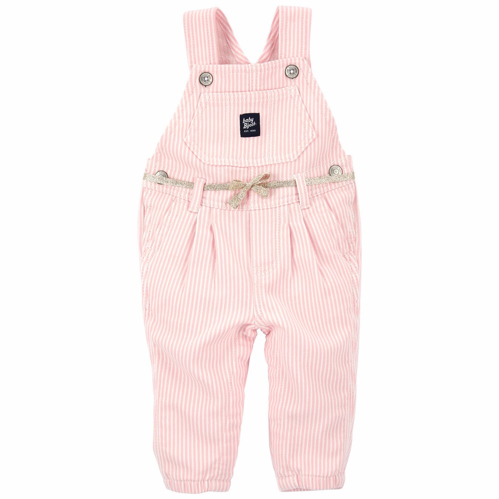 OshKosh B'gosh Stretchy Hickory Stripe Overalls | Baby Girl