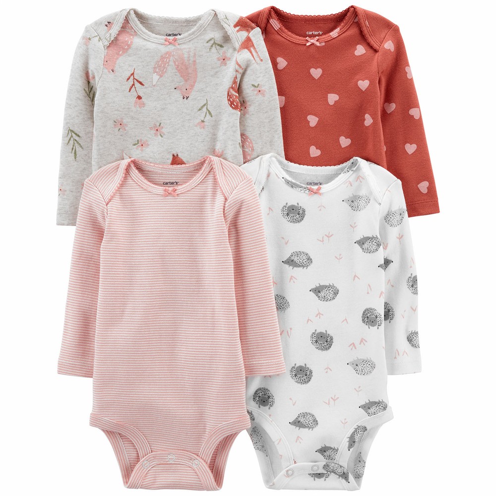 Carter's 4-Pack Original L/S Bodysuits | Baby Girl