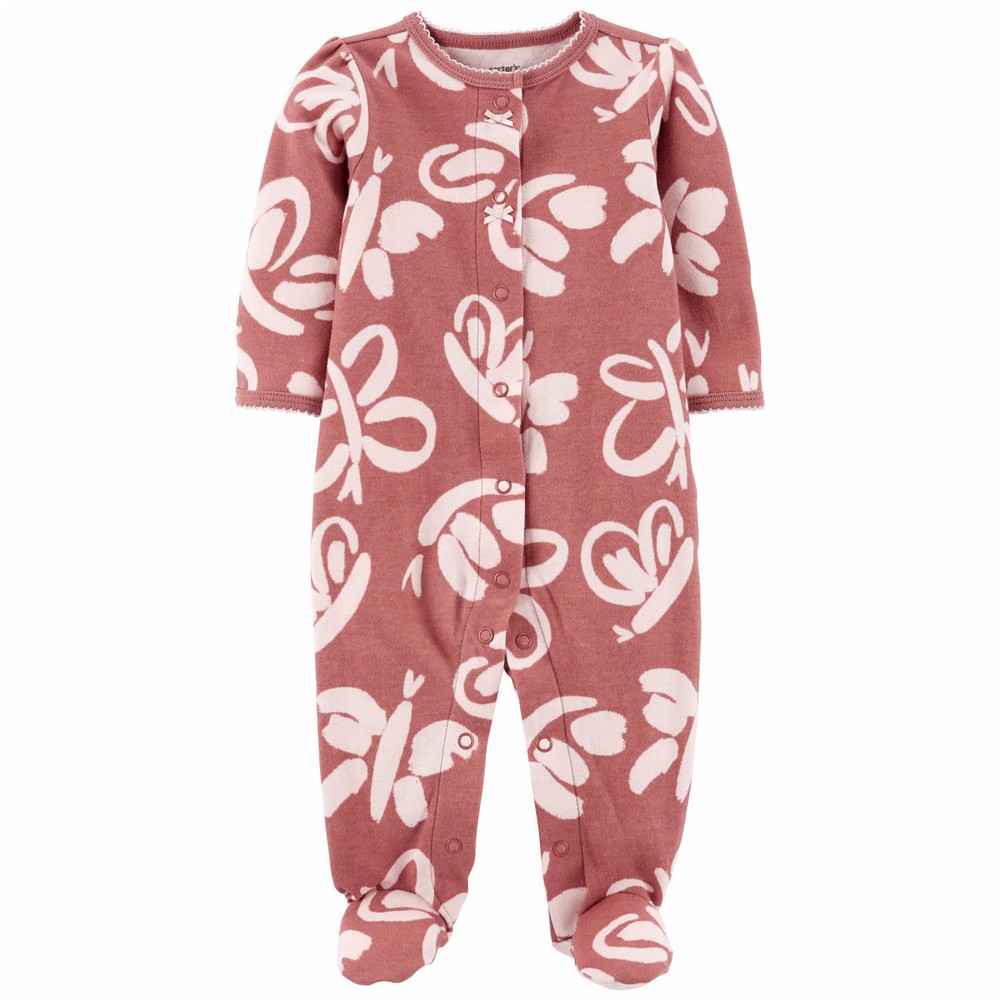 Carter's Butterfly Snap-Up Cotton Footie Sleep & Play Onesie | Baby Girl