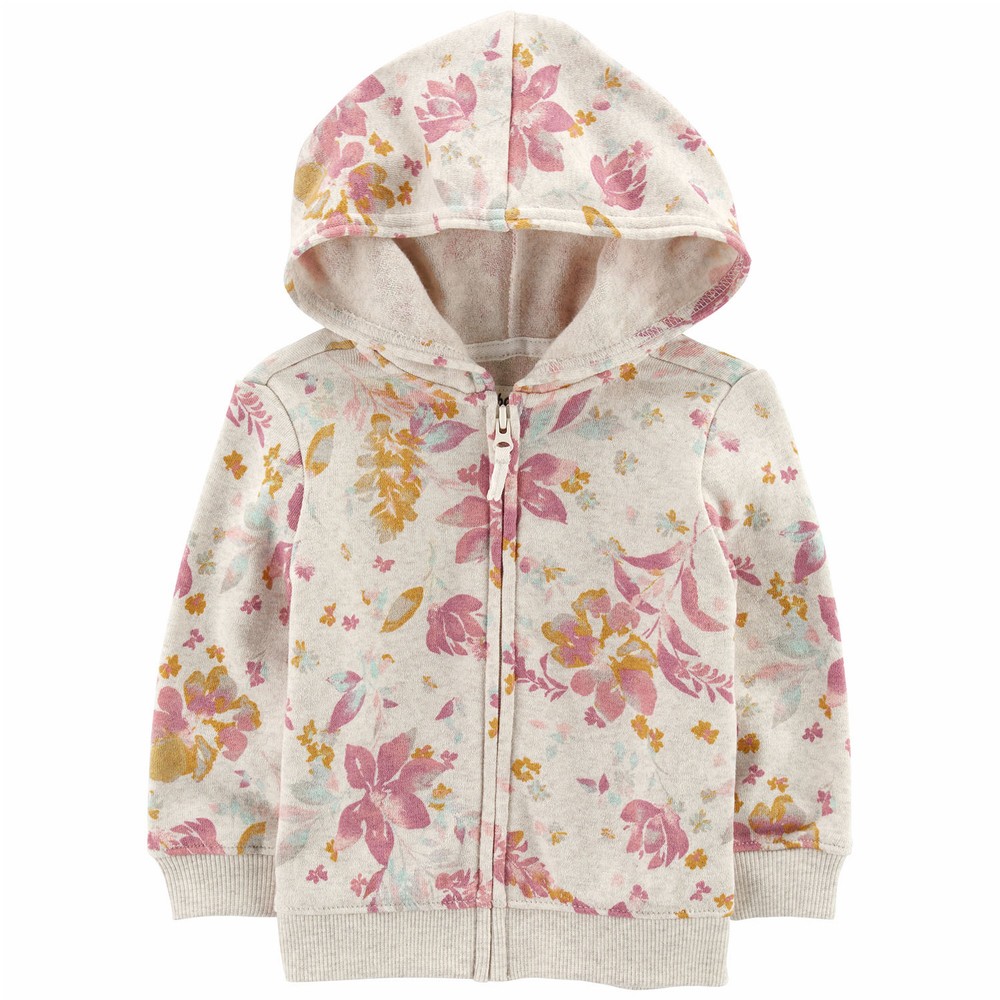 OshKosh B'gosh Floral Print Fleece Zip Jacket | Baby Girl