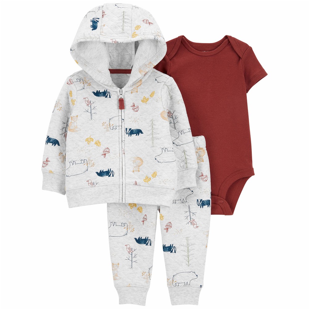 Carter s 3 Piece Woodland Creatures Little Jacket Set Baby Boy