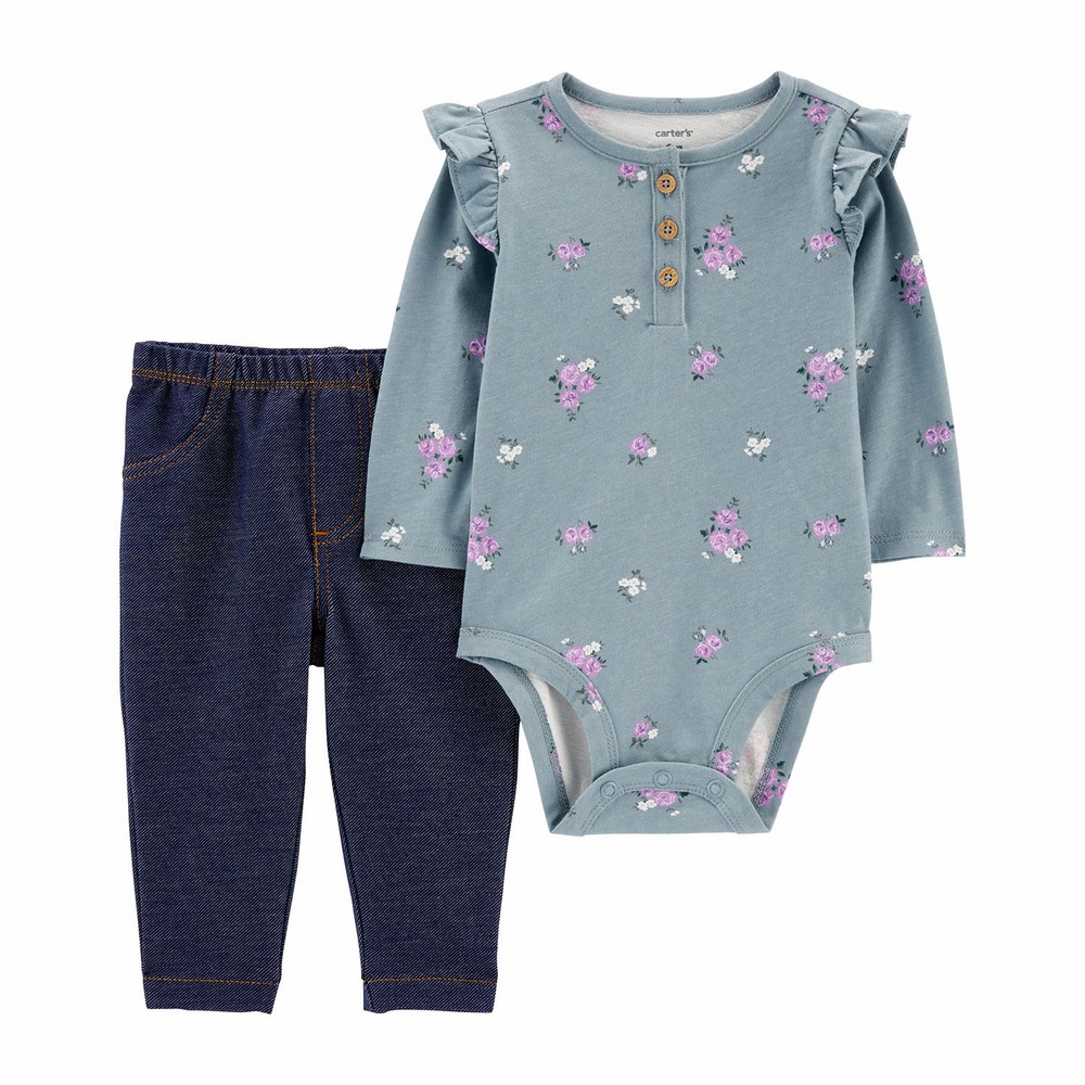 Carter's 2-Piece Floral Bodysuit Pant Set | Baby Girl