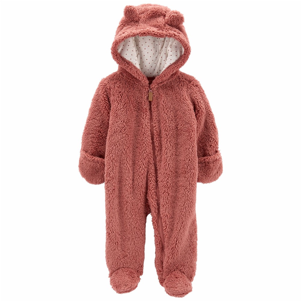 Carter's Zip-Up Sherpa Pram Onesie | Baby Girl