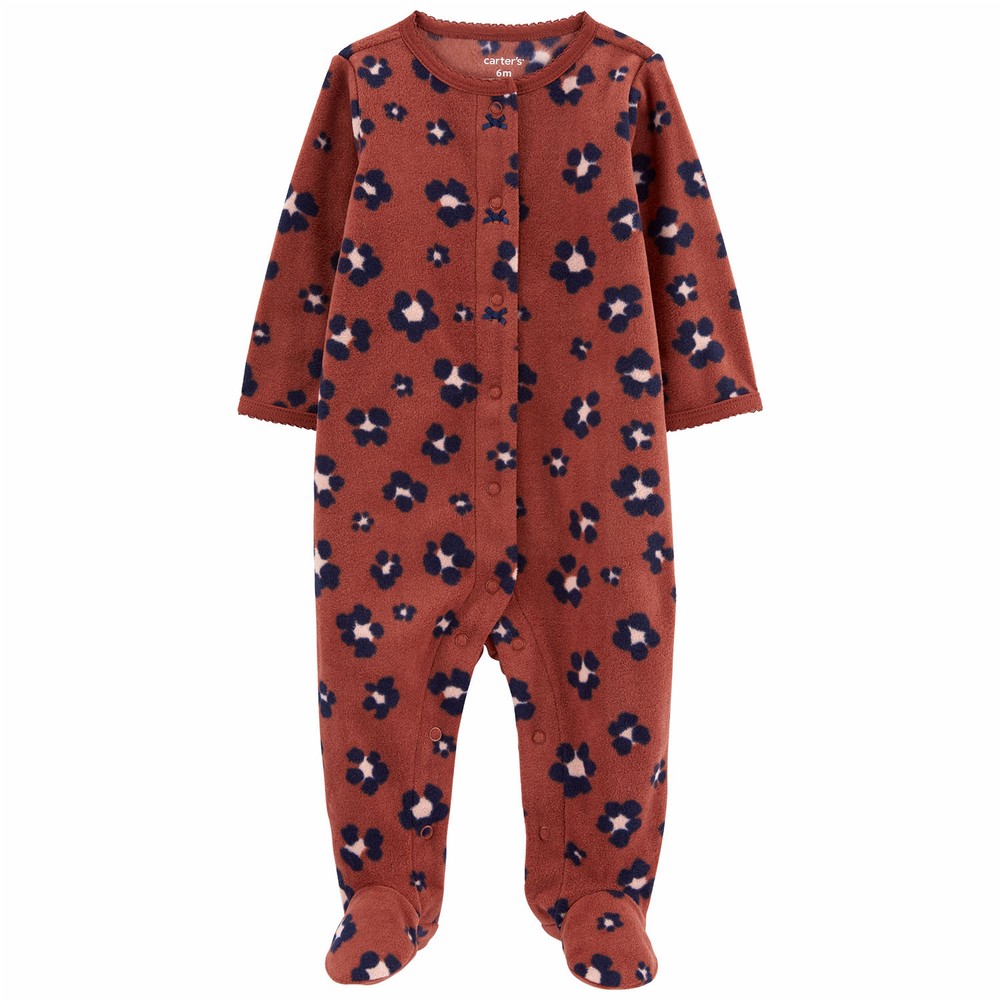 Carter's Leopard Snap-Up Fleece Sleep & Play One Piece | Baby Girl