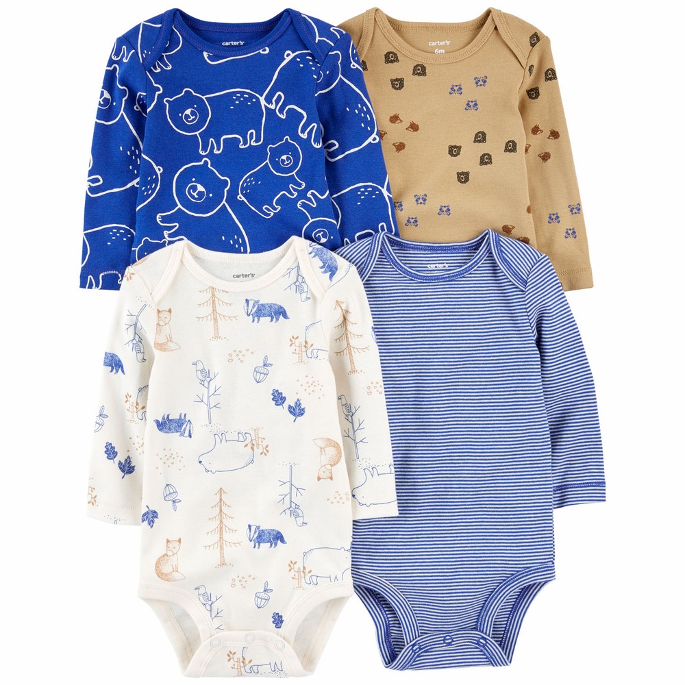 Carter's 4-Pack Long-Sleeve Bodysuits | Baby Boy