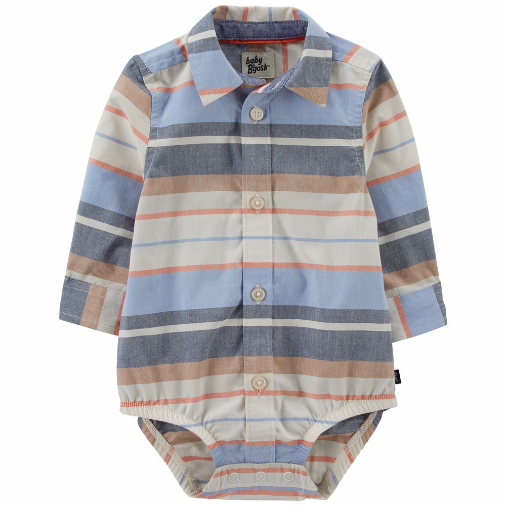 OshKosh B'gosh Striped Button-Front Bodysuit | Baby Boy