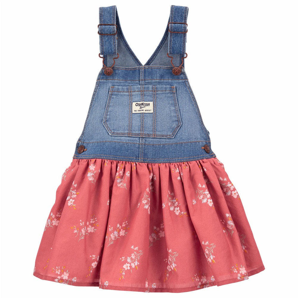 OshKosh B'gosh Floral Knit Denim Skirtalls | Toddler Girl