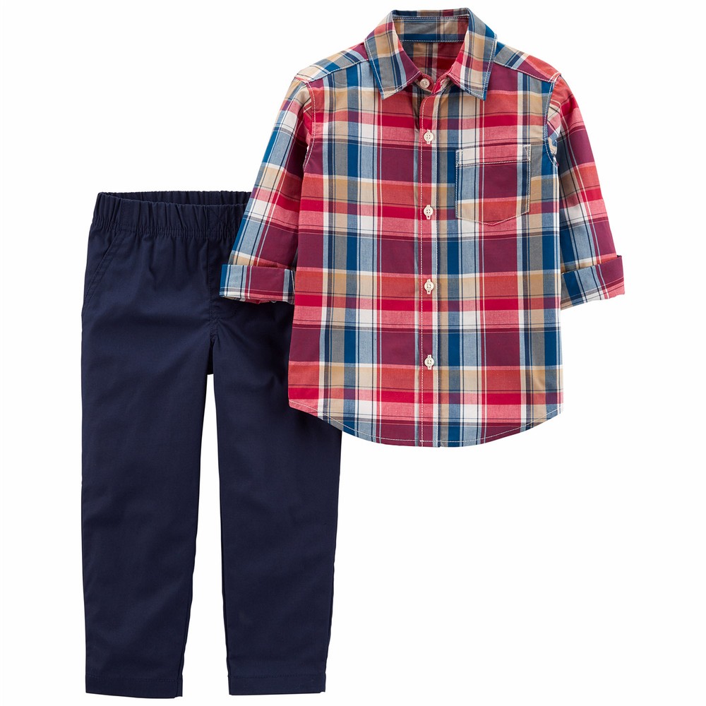 Carter's 2-Piece Plaid Button-Front Shirt & Pant Set | Toddler Boy