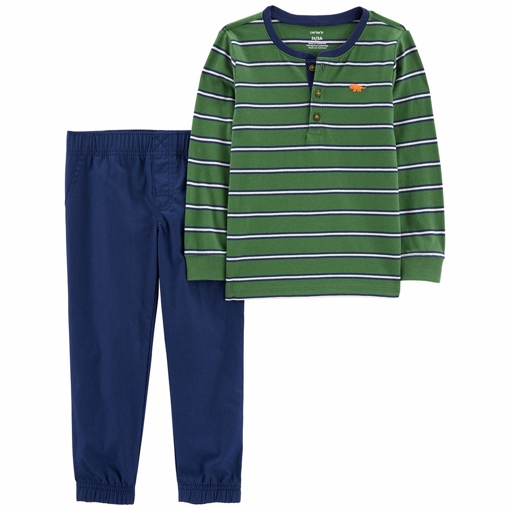 Carter's 2-Piece Henley Tee & Pull-On Pants | Toddler Boy