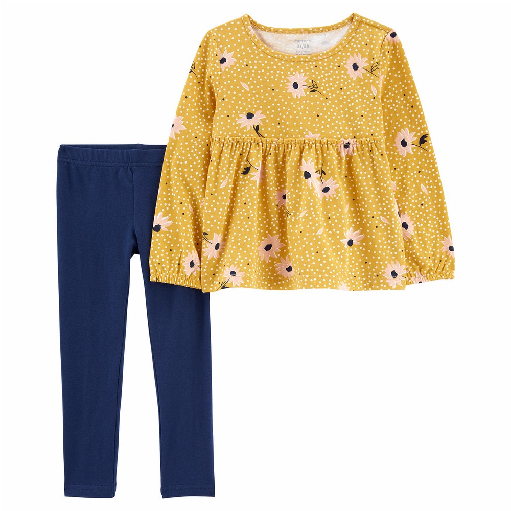 Carter's 2-Piece Floral Jersey Top & Legging Set | Toddler Girl