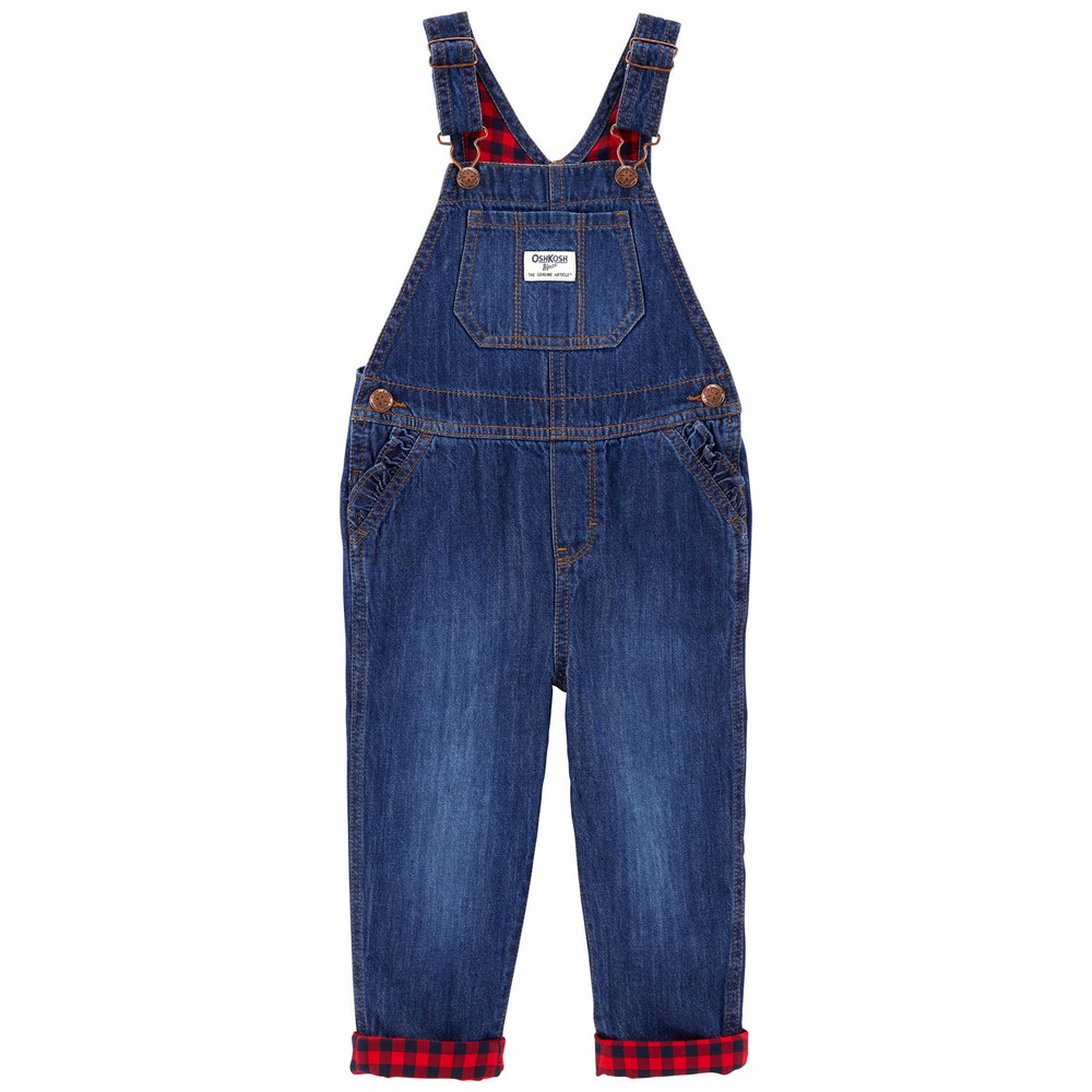 OshKosh B'gosh Buffalo Plaid-Lined Overalls | Toddler Girl