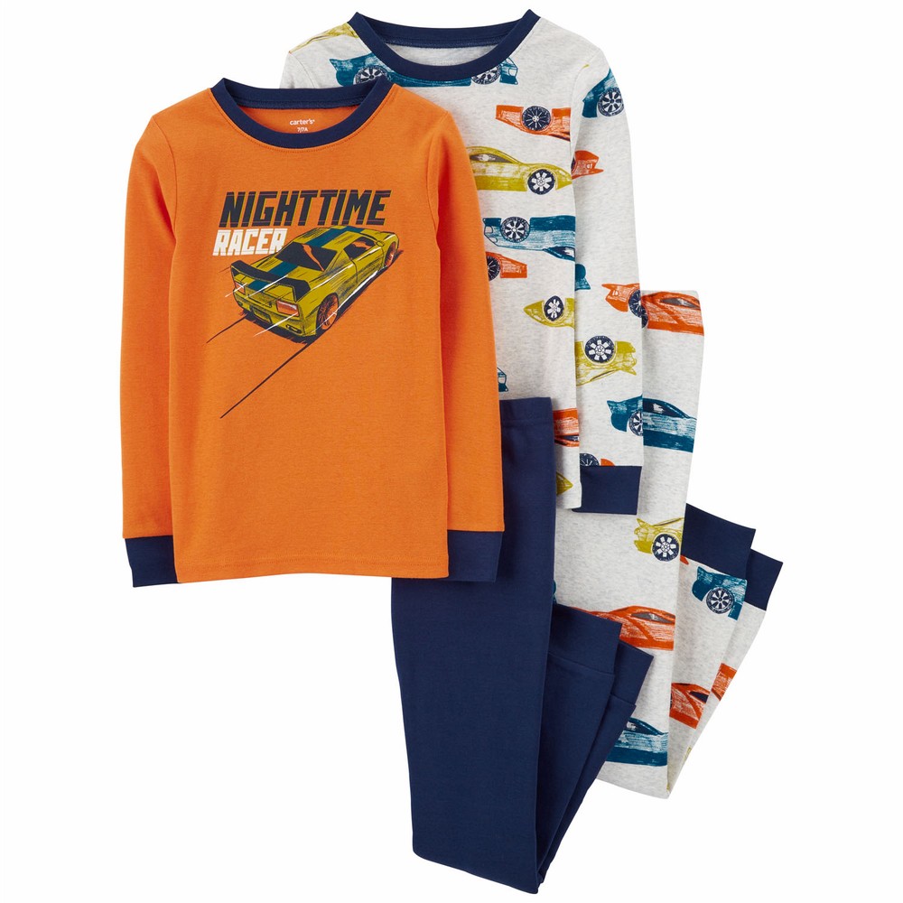 Carter's 4-Piece Race Car Cotton PJs | Boy