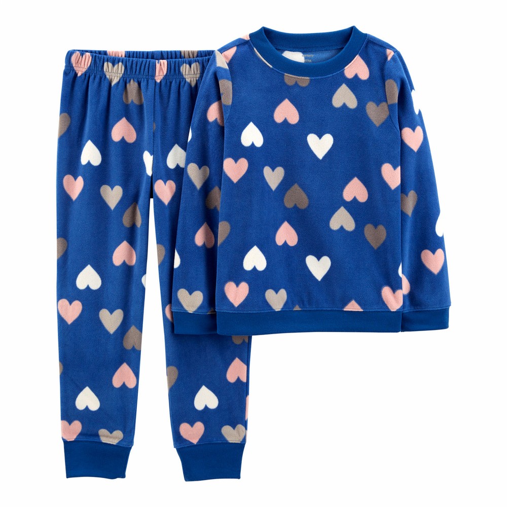 Carter's 2-Piece Heart Cotton & Fleece PJs | Girl