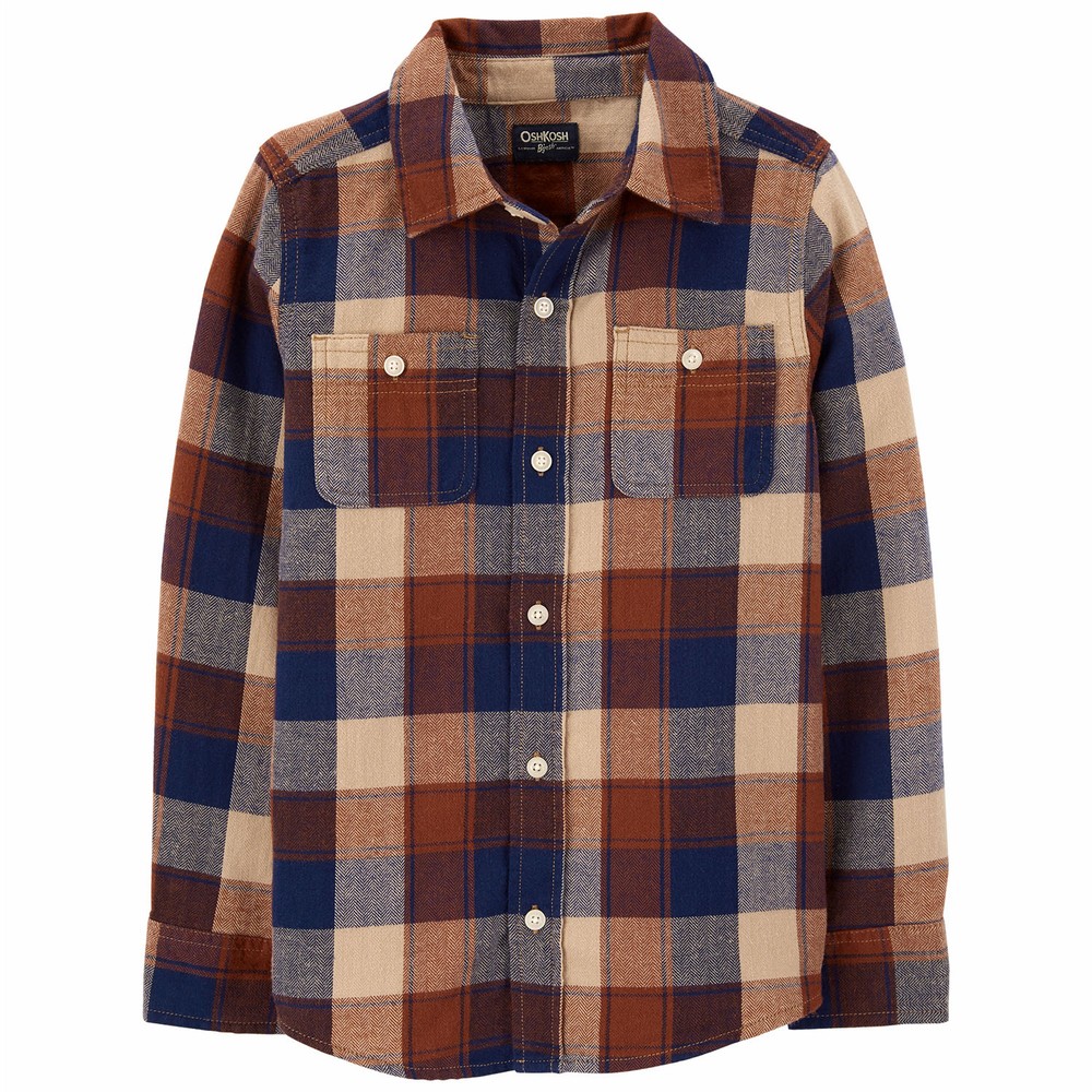 OshKosh B'gosh Button-Front Plaid Flannel Shirt | Boy